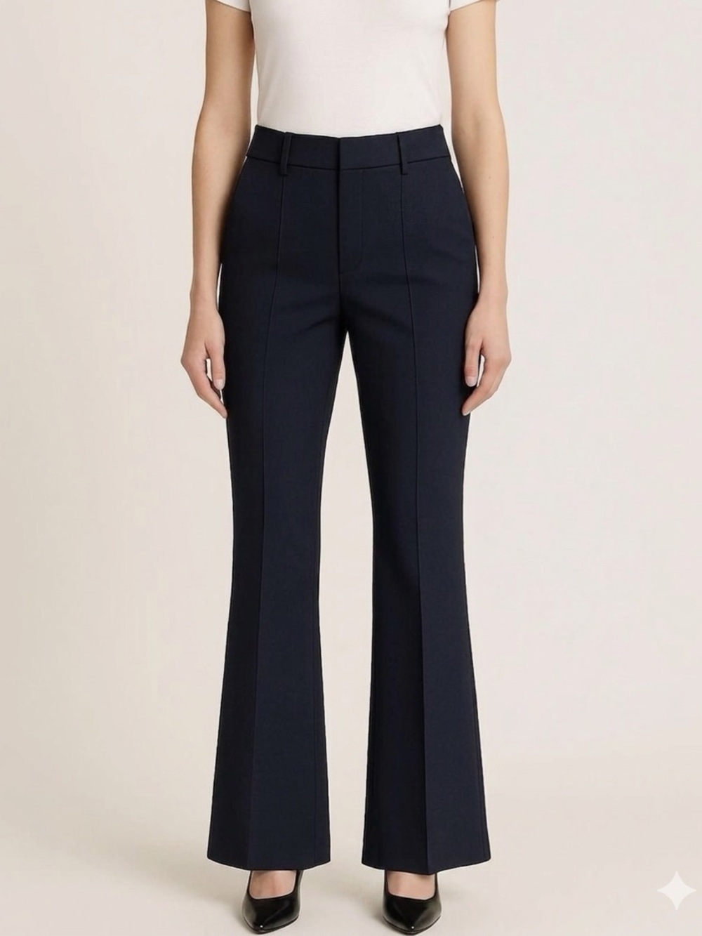 7 For All Mankind Black Flare Pants Women’s 4 High Rise Career Office Trousers